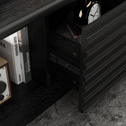 Meuble TV/console multimédia à 3 tiroirs et 2 placards, 78,5 po de largeur