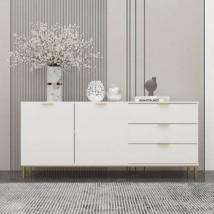 Buffet-bar à 3 tiroirs et 2 portes, meuble de rangement, crédence, coin café 