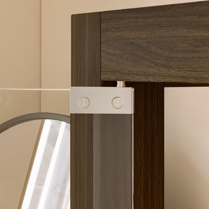 Vitrine de 63 cm de haut avec porte vitrée et éclairage