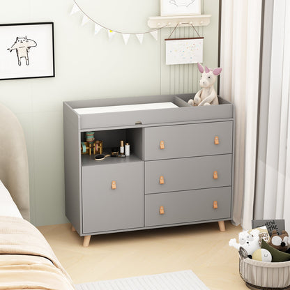 Table à langer pour bébé, commode à 4 tiroirs pour chambre d'enfant, table à langer
