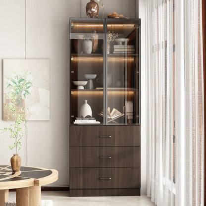 Bibliothèque combinée avec éclairage LED