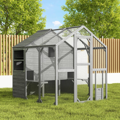 Grand enclos extérieur pour chat avec couvercle et conception à plusieurs niveaux