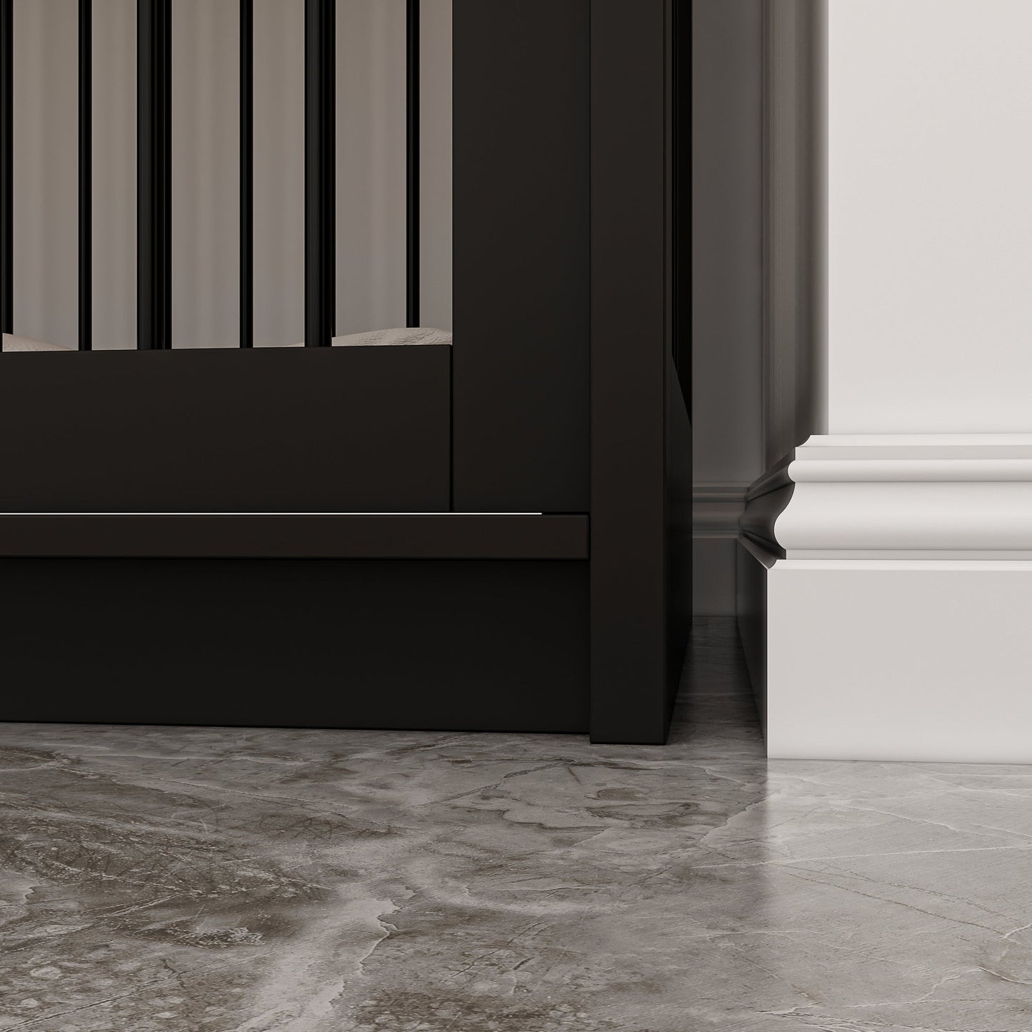 Cage pour chien à porte de grange avec verrou