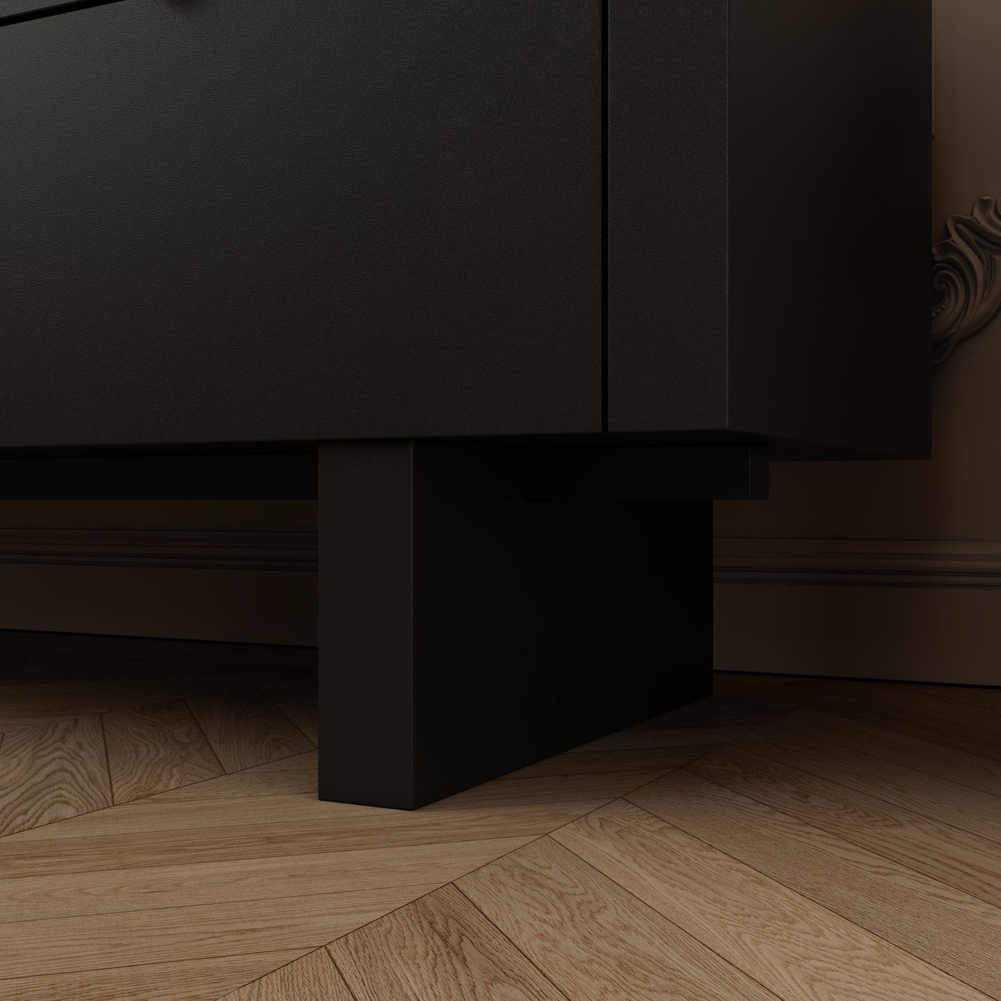 Commode moderne à 8 tiroirs avec détails dorés – Solution de rangement élégante pour la chambre