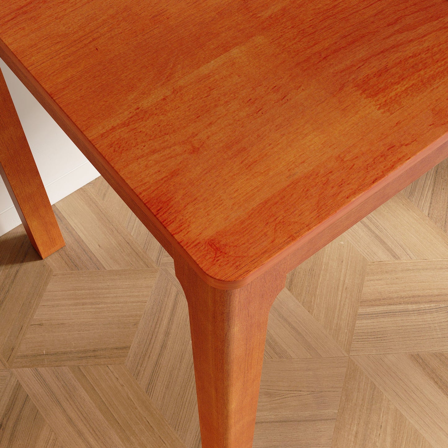 Bureau à double tiroir en bois d'hévéa