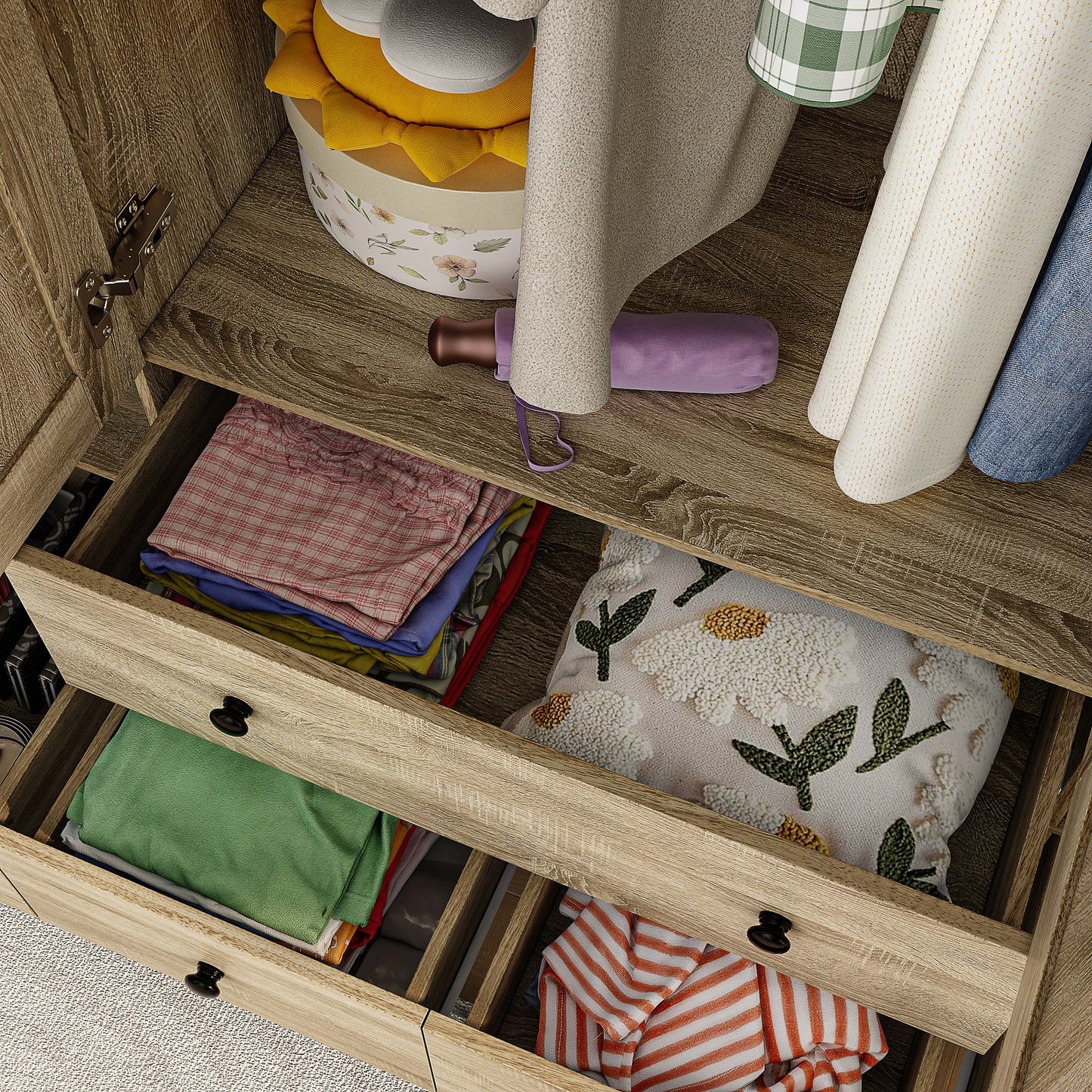Armoire de style rustique avec 4 portes tressées en vigne