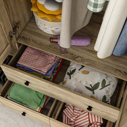 Armoire de style rustique avec 4 portes tressées en vigne