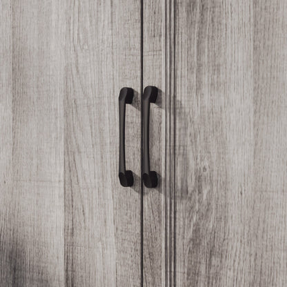 Meuble de rangement modulaire élégant : design épuré et combinaison de compartiments ouverts et fermés.