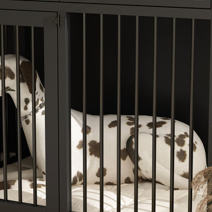 Grand meuble pour cage de chien avec 4 tiroirs et séparateurs