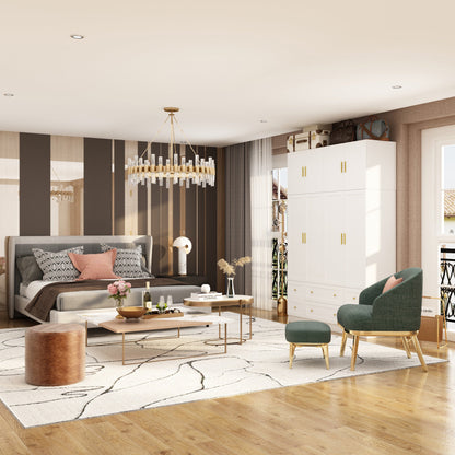 Armoire à 8 portes et 6 tiroirs avec meuble haut et design moderne