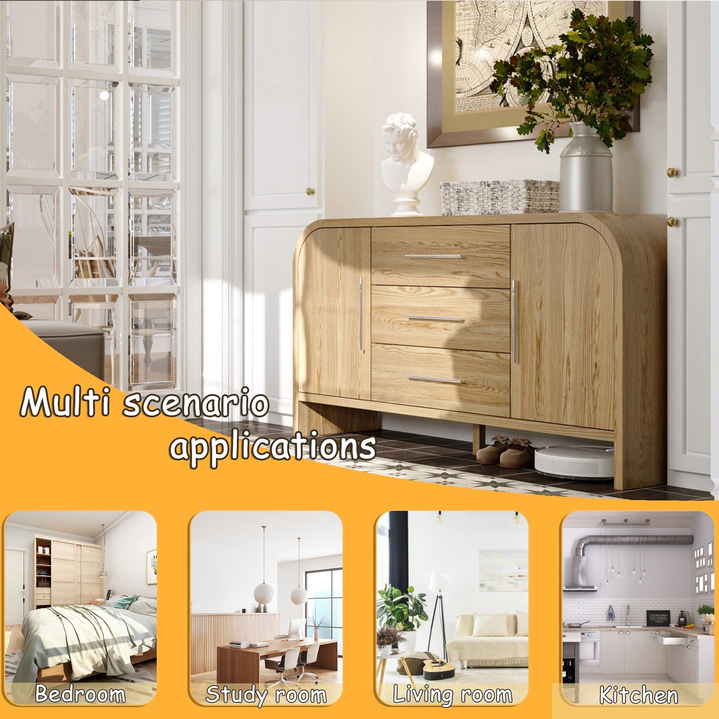 Buffet/meuble de rangement de 59 po de largeur