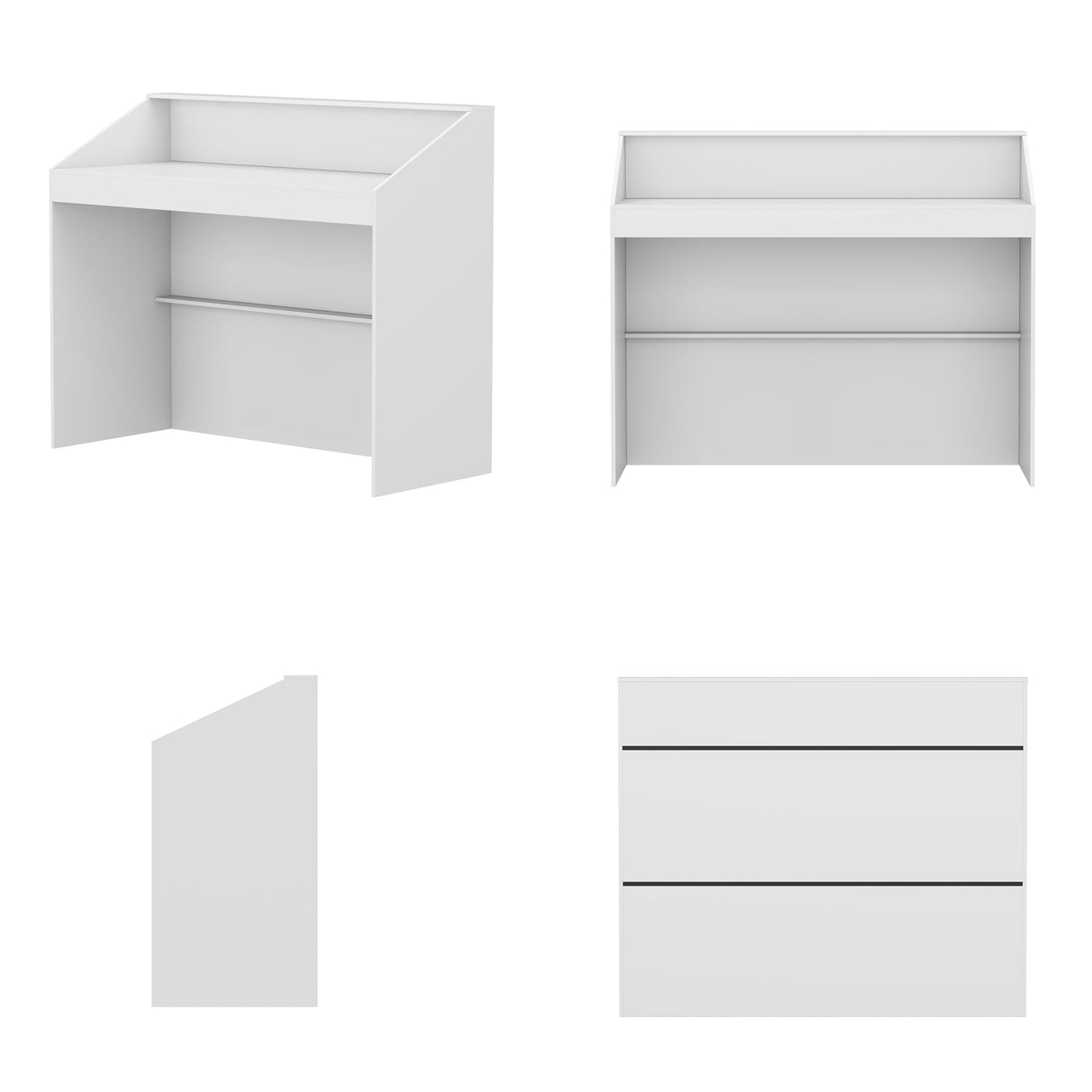 Bureau d'accueil de 47,2 pouces de large avec étagères ouvertes