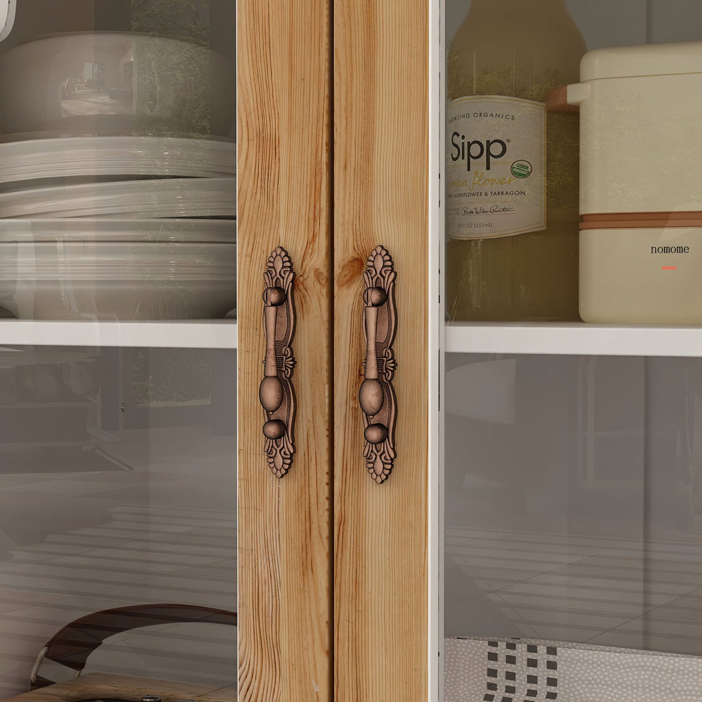 Buffet en bois massif de 60,2 pouces