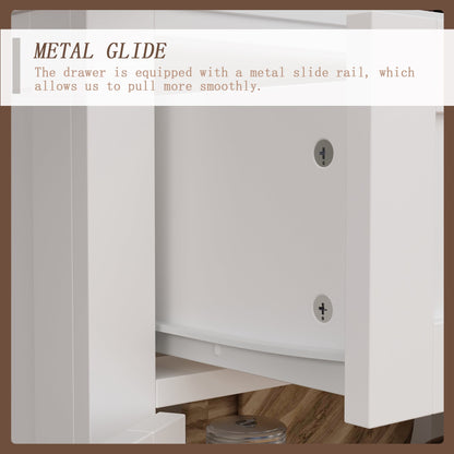 Armoire de rangement haute avec étagère réglable à 6 niveaux et tiroirs 