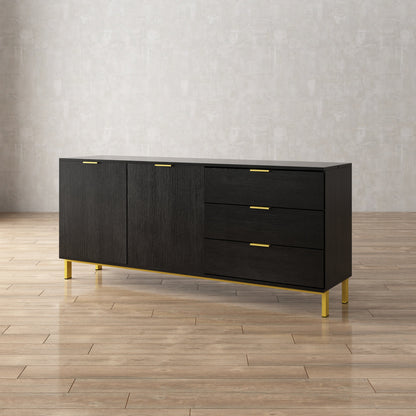 Buffet-bar à 3 tiroirs et 2 portes, meuble de rangement, crédence, coin café 