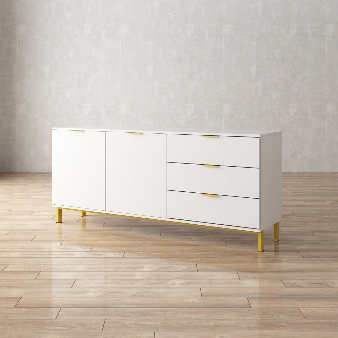 Buffet-bar à 3 tiroirs et 2 portes, meuble de rangement, crédence, coin café 