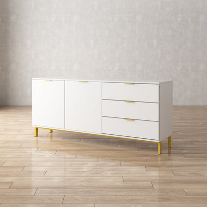 Buffet-bar à 3 tiroirs et 2 portes, meuble de rangement, crédence, coin café 