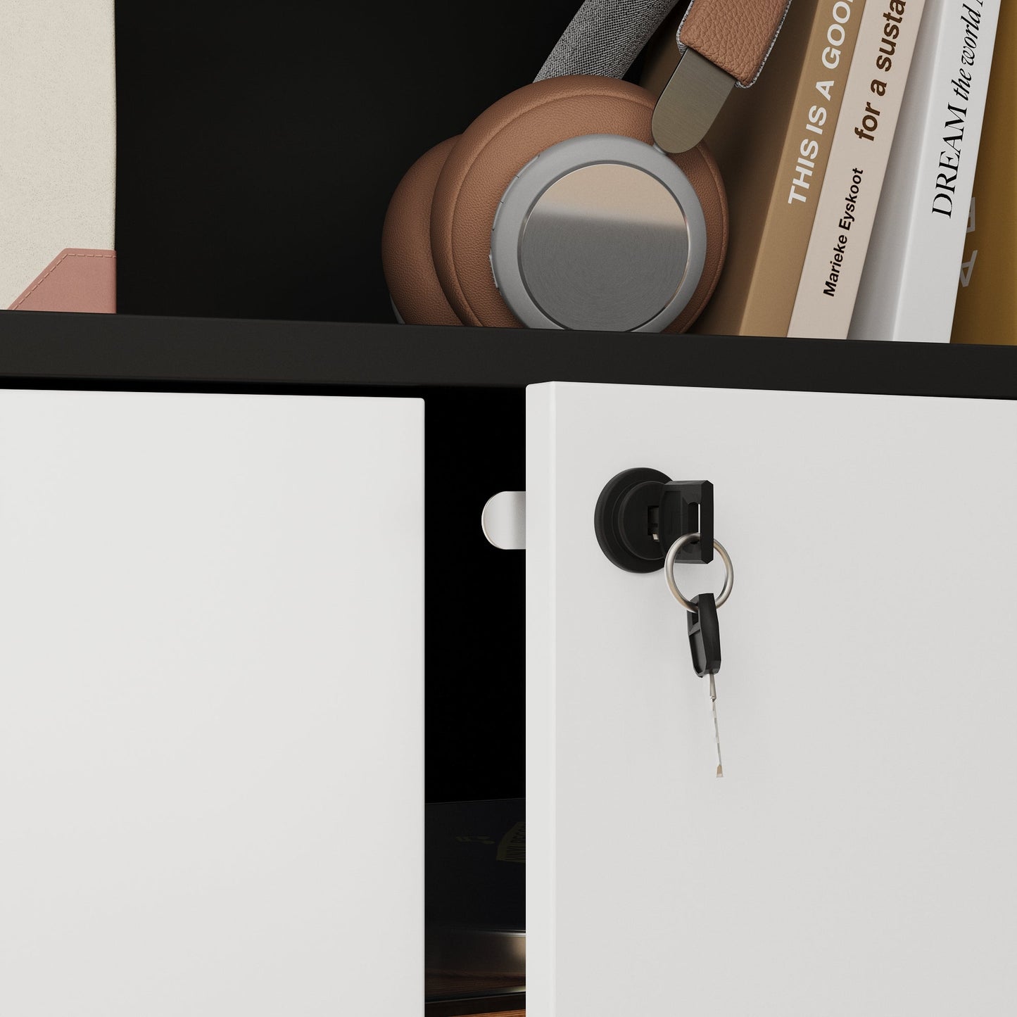 Armoire de classement élégante avec serrure, 35,4 po H x 31,5 po L