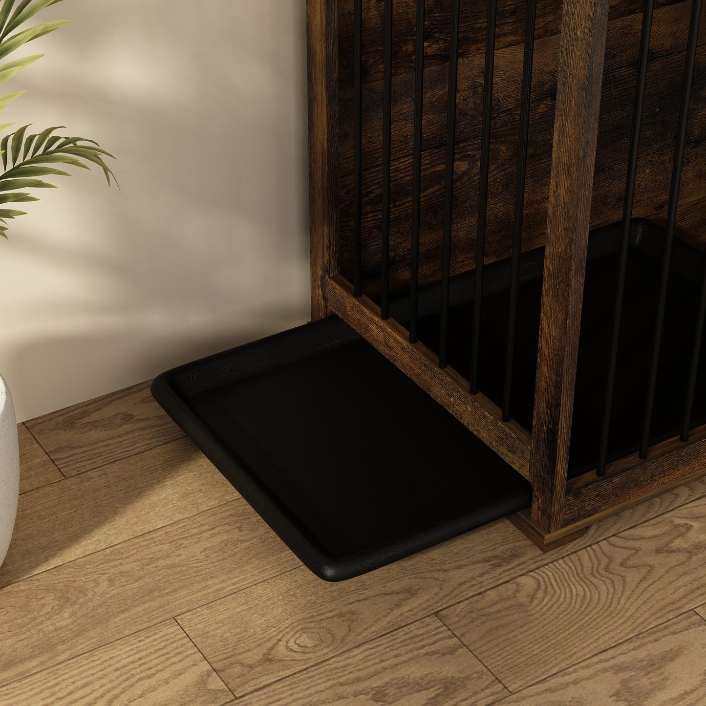 Cage pour animaux de compagnie à double porte de grande taille avec structure renforcée en acier