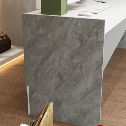 Bureau d'accueil rectangulaire de 86,6 pouces de large avec étagères ouvertes