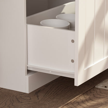 Meuble d'entrée avec étagère, rangement à chaussures et armoire à manteaux.