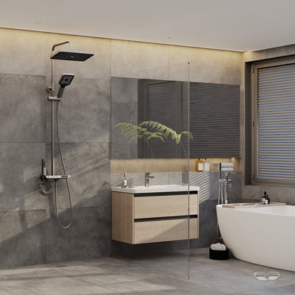 Système de douche complet avec écran LED, douchette à main, bec cascade et pistolet de douche