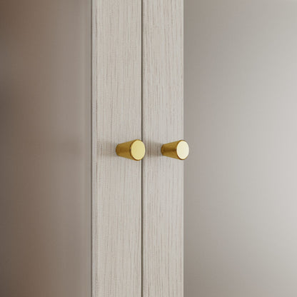 Bibliothèque modulaire à 4 tiroirs avec portes en verre dépoli, 71 po H x 126 po L