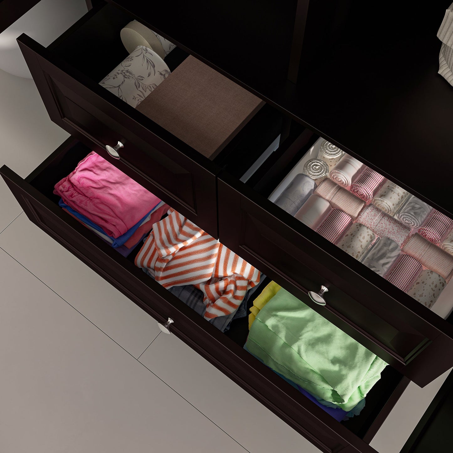 Armoire de rangement blanche pour chambre à coucher avec 3 tiroirs