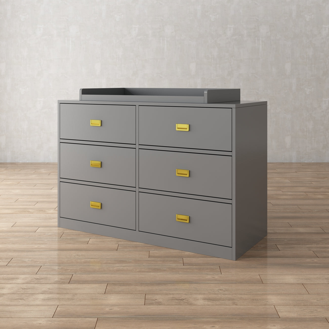 Commode à langer pour chambre d'enfant, buffet non toxique, finition blanche, 6 tiroirs