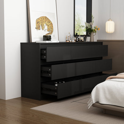 Buffet large à trois tiroirs avec rangement et 9 tiroirs