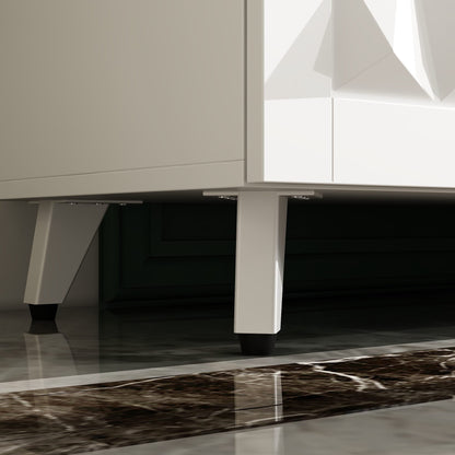 Commode à 4 portes avec pieds en métal