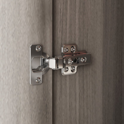 Armoire avec poignée en bois massif, grand meuble à 3 portes pour chambre à coucher