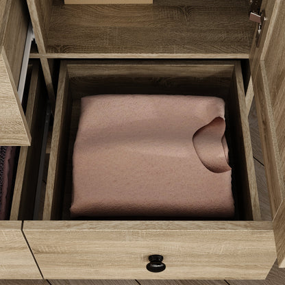 Armoire de style rustique avec 4 portes tressées en vigne