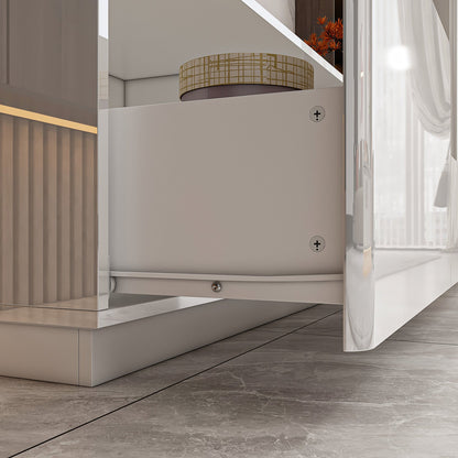 Meuble TV LED, console, centre multimédia, finition brillante