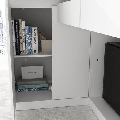 Grand comptoir d'accueil en forme de L avec 3 tiroirs