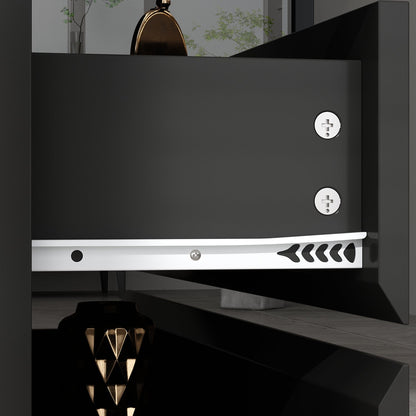 Vitrine de rangement avec éclairage LED et portes en verre trempé