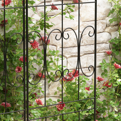 Treillis métallique robuste en fer noir antirouille pour plantes (lot de 2), 70,9 po H x 19,7 po L