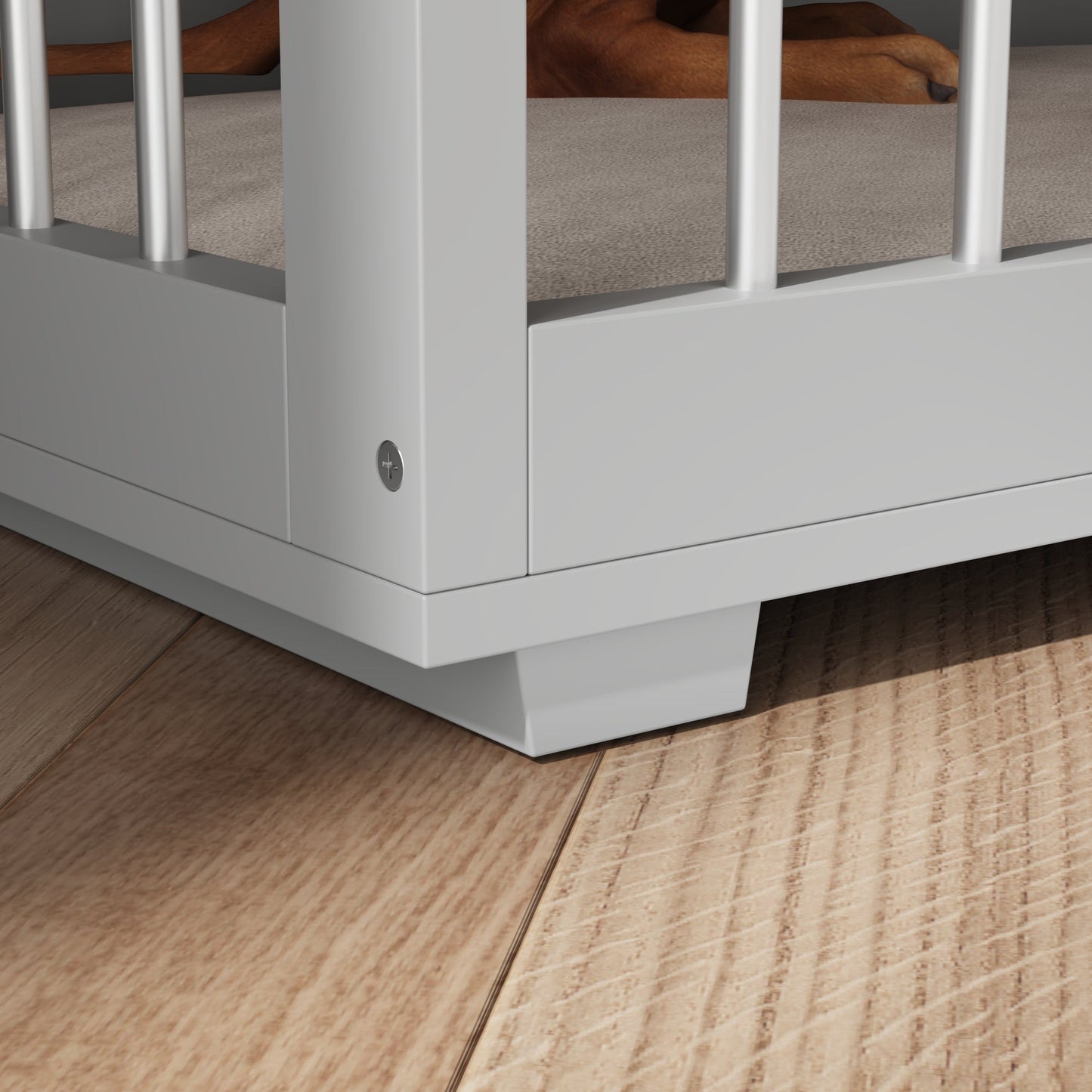 Grande cage en bois pour chien avec 2 tiroirs et séparateurs