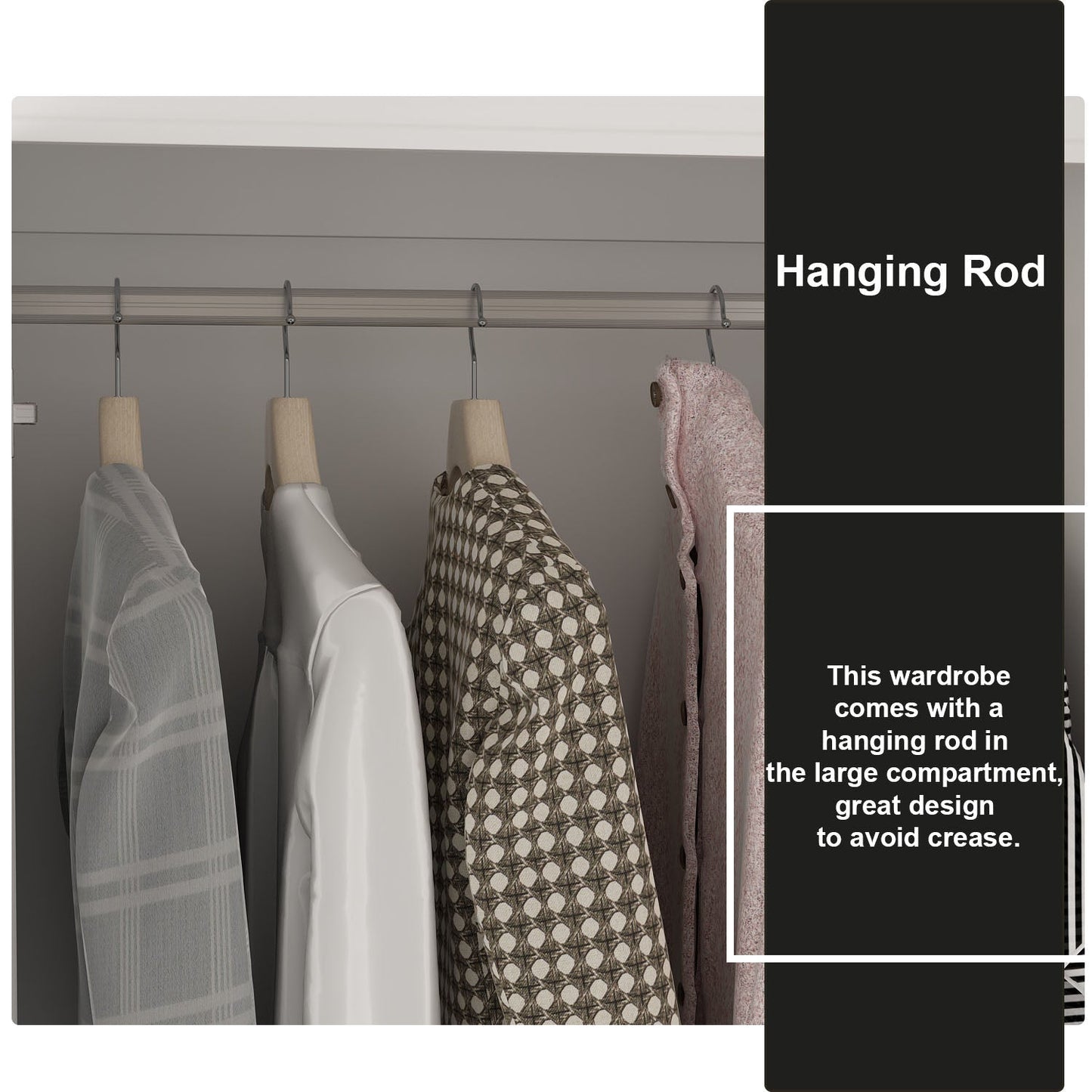 Armoire familiale, armoire de chambre, dressing à 4 portes et tiroirs