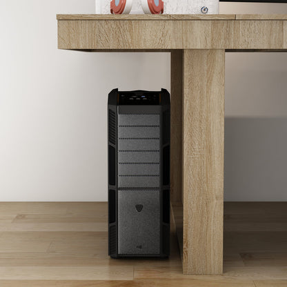 Grande table de conférence, bureau gaming avec finition bois pour réception