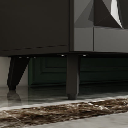 Commode à 4 portes avec pieds en métal