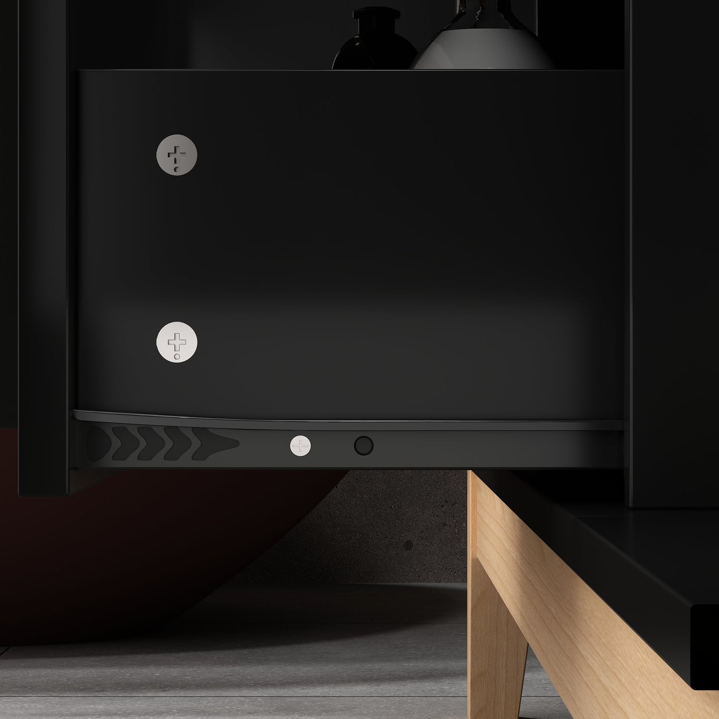 Meuble-lavabo simple sur pied avec plateau en bois composite