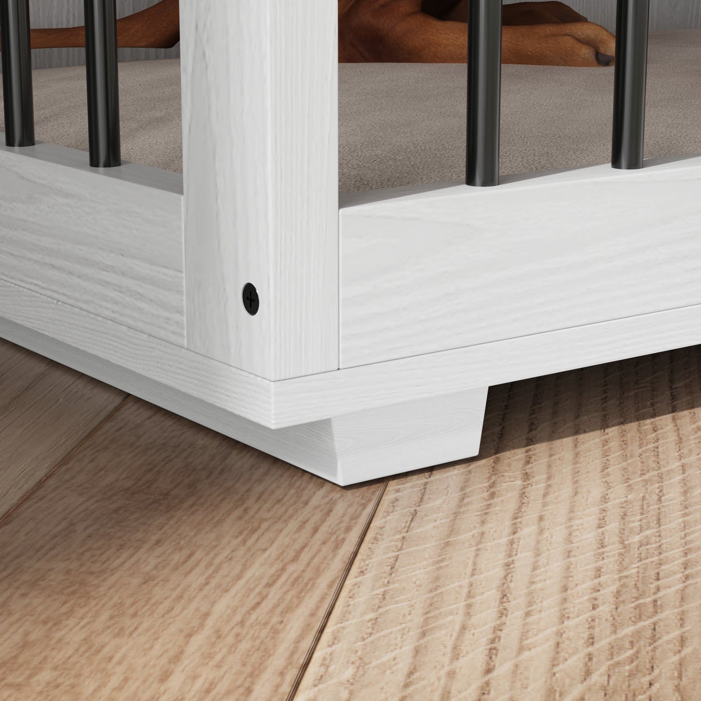 Grande cage en bois pour chien avec 2 tiroirs et séparateurs