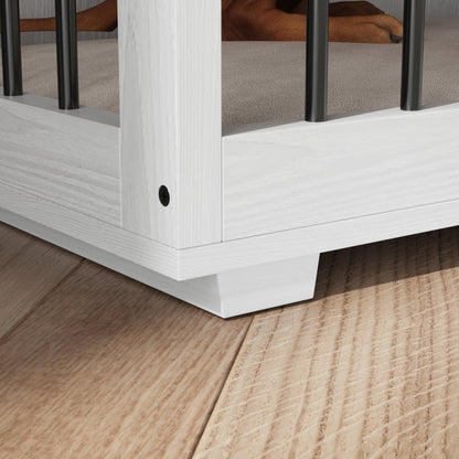 Grande cage en bois pour chien avec 2 tiroirs et séparateurs