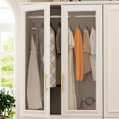 Armoire modulaire de grande taille (74,8 cm) avec portes et tiroirs en verre