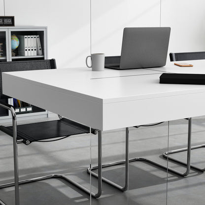 Bureau à piètement en verre