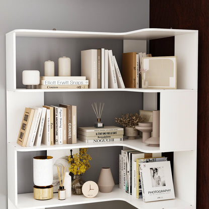 Bibliothèque d'exposition géométrique à 7 étagères (81,9 pouces)