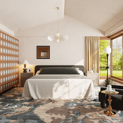 Table de chevet à 3 tiroirs au design rustique