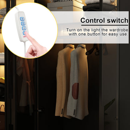 Armoire noire élégante avec éclairage LED et portes en verre trempé