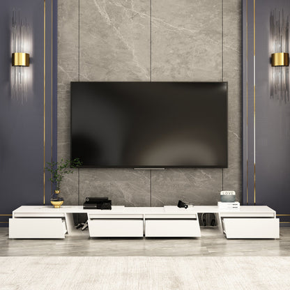 Console multimédia à 4 tiroirs de 94,5 pouces de large